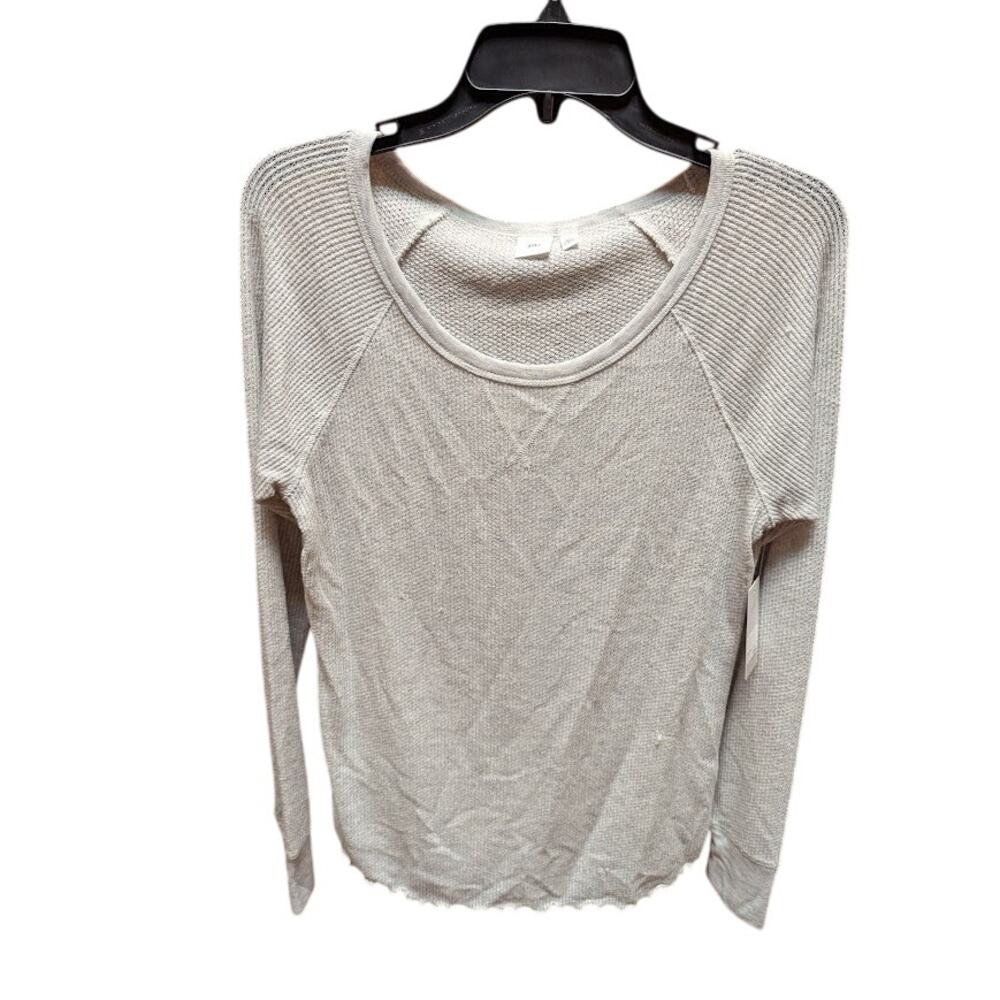 BP. Thermal Long Sleeve Lettuce Edge Crew T-Shirt Top layering gray MEDIUM